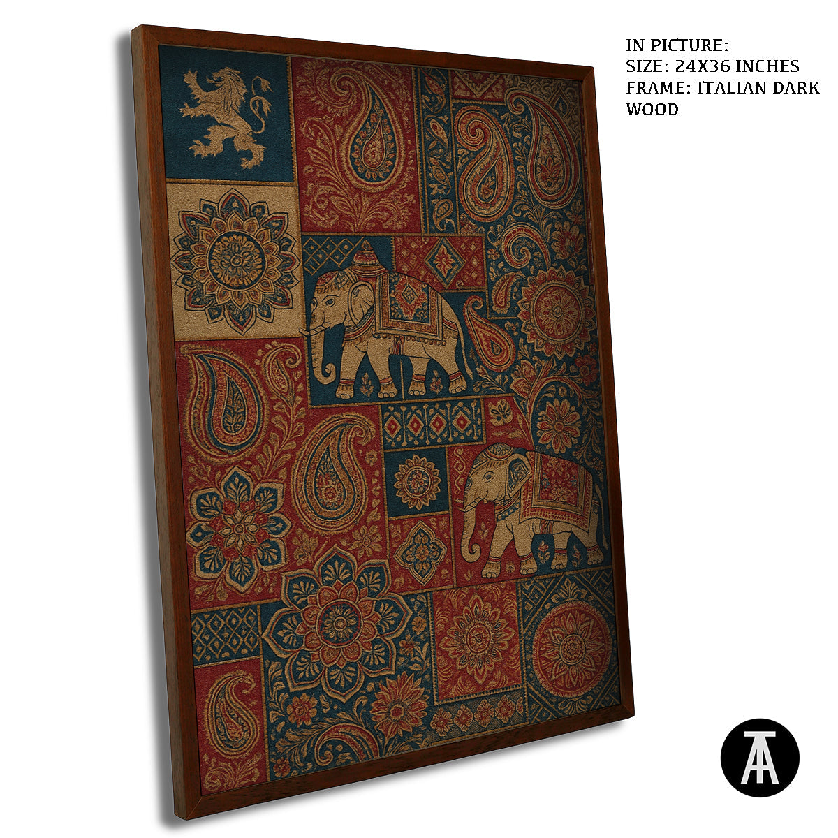 Artwork in Dark Wood Frame