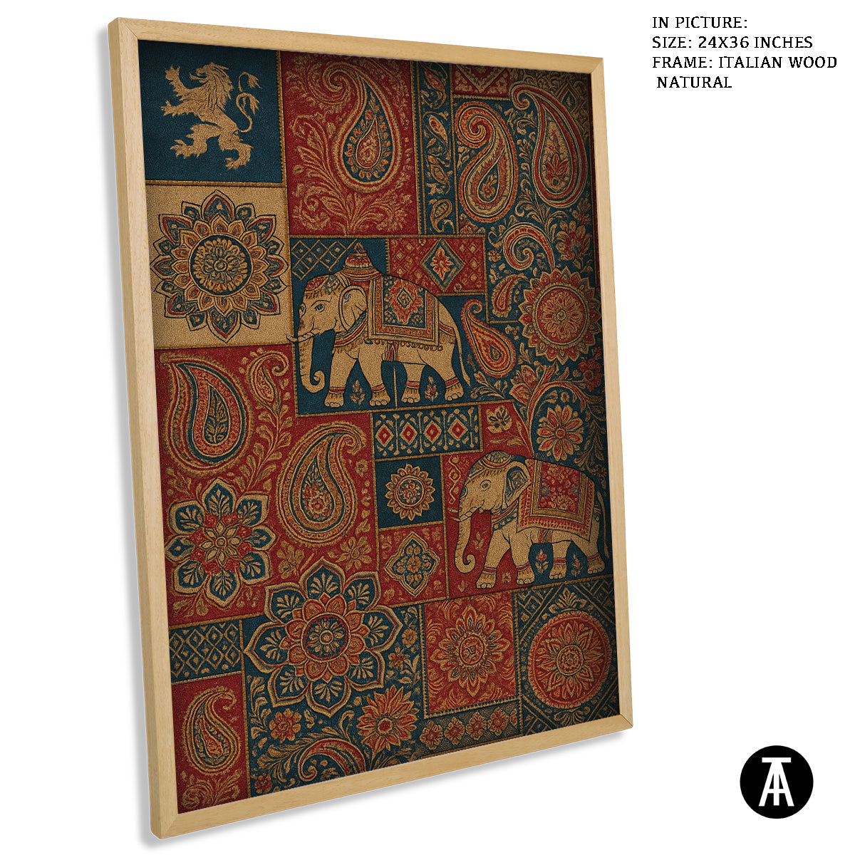 Artwork in Natural Wood Frame