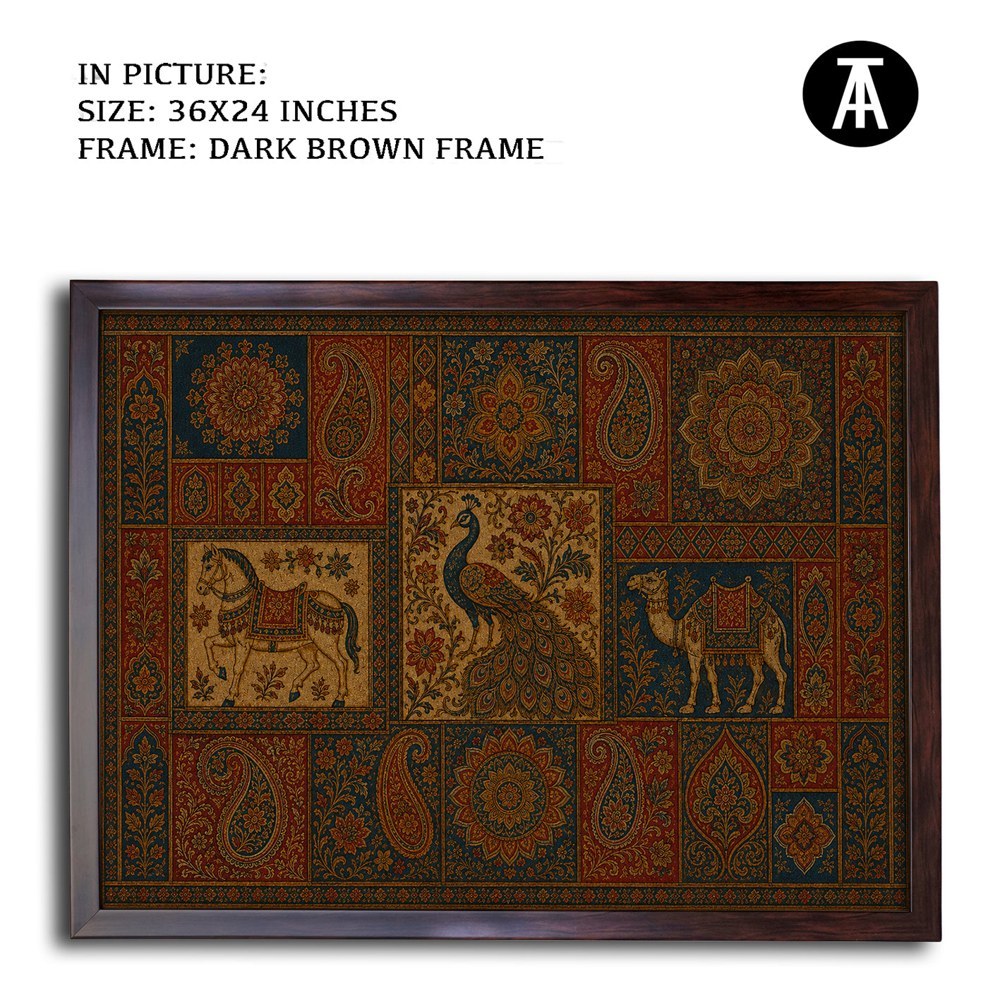 Artwork in Dark Brown Frame