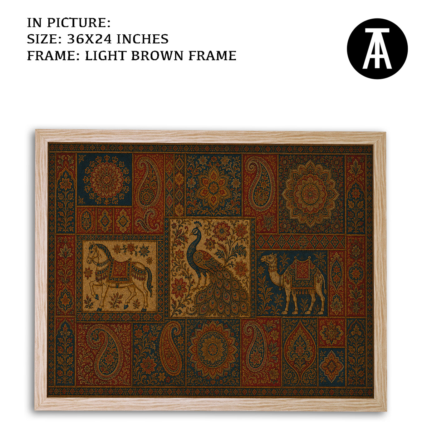 Artwork in Light Brown Frame