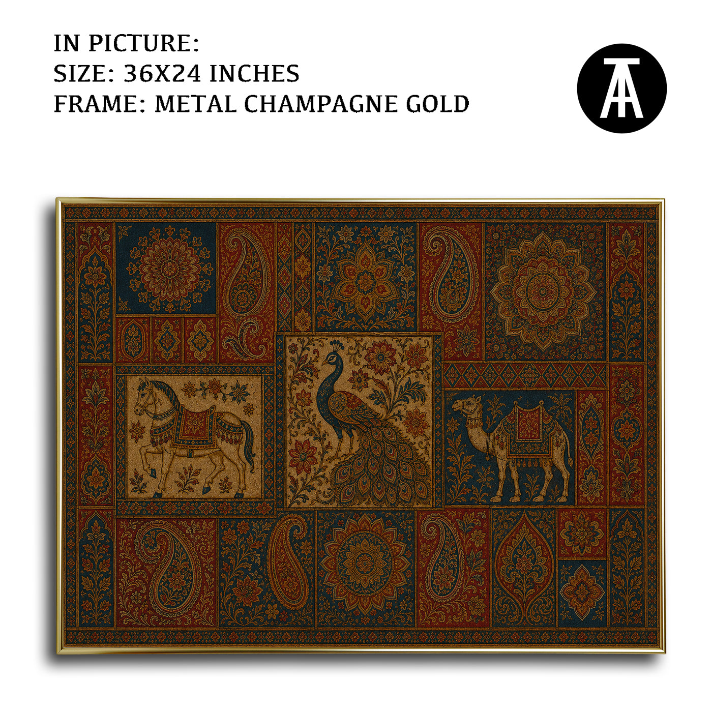 Artwork in Metal Champagne Gold Frame