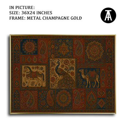 Artwork in Metal Champagne Gold Frame