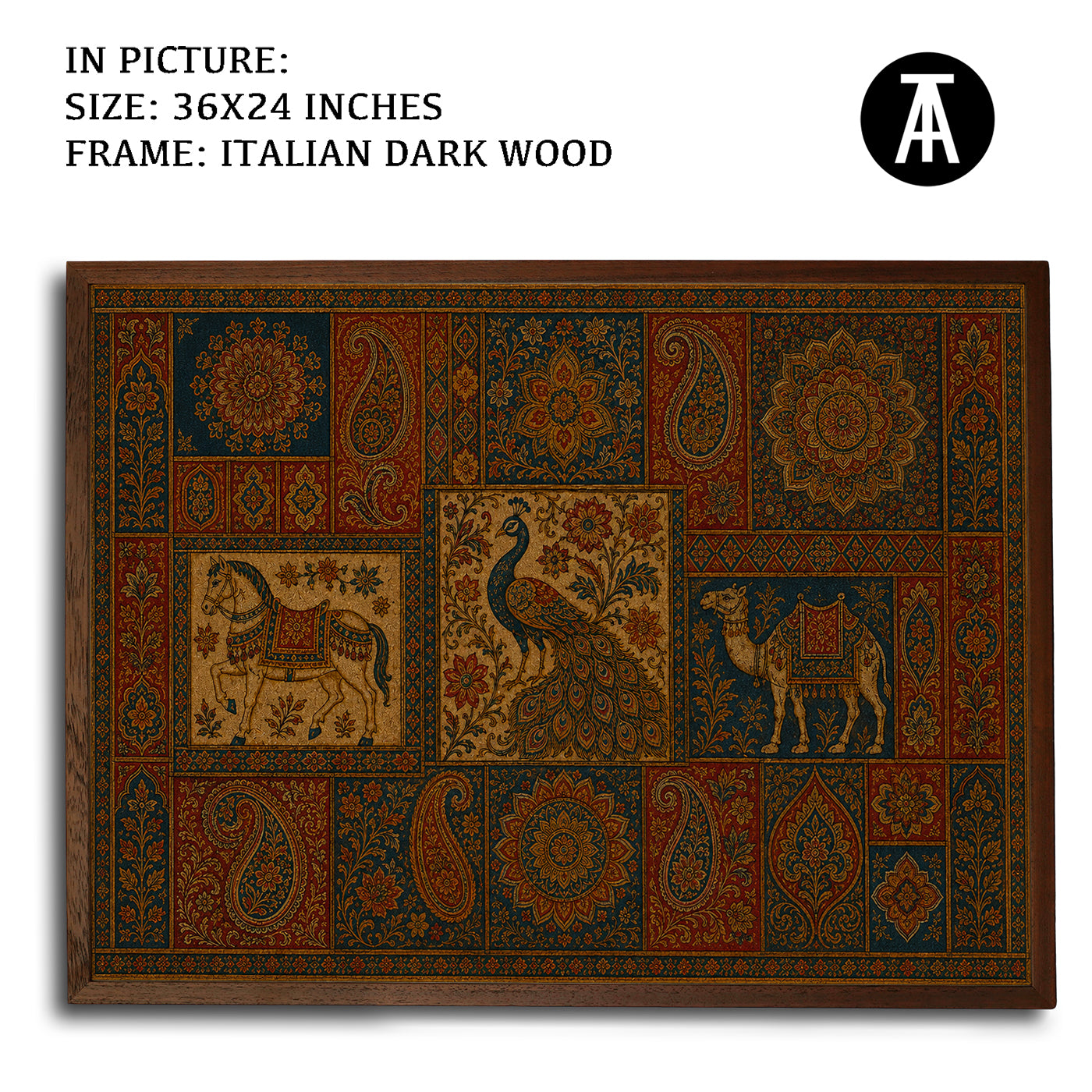 Artwork in Dark Wood Frame