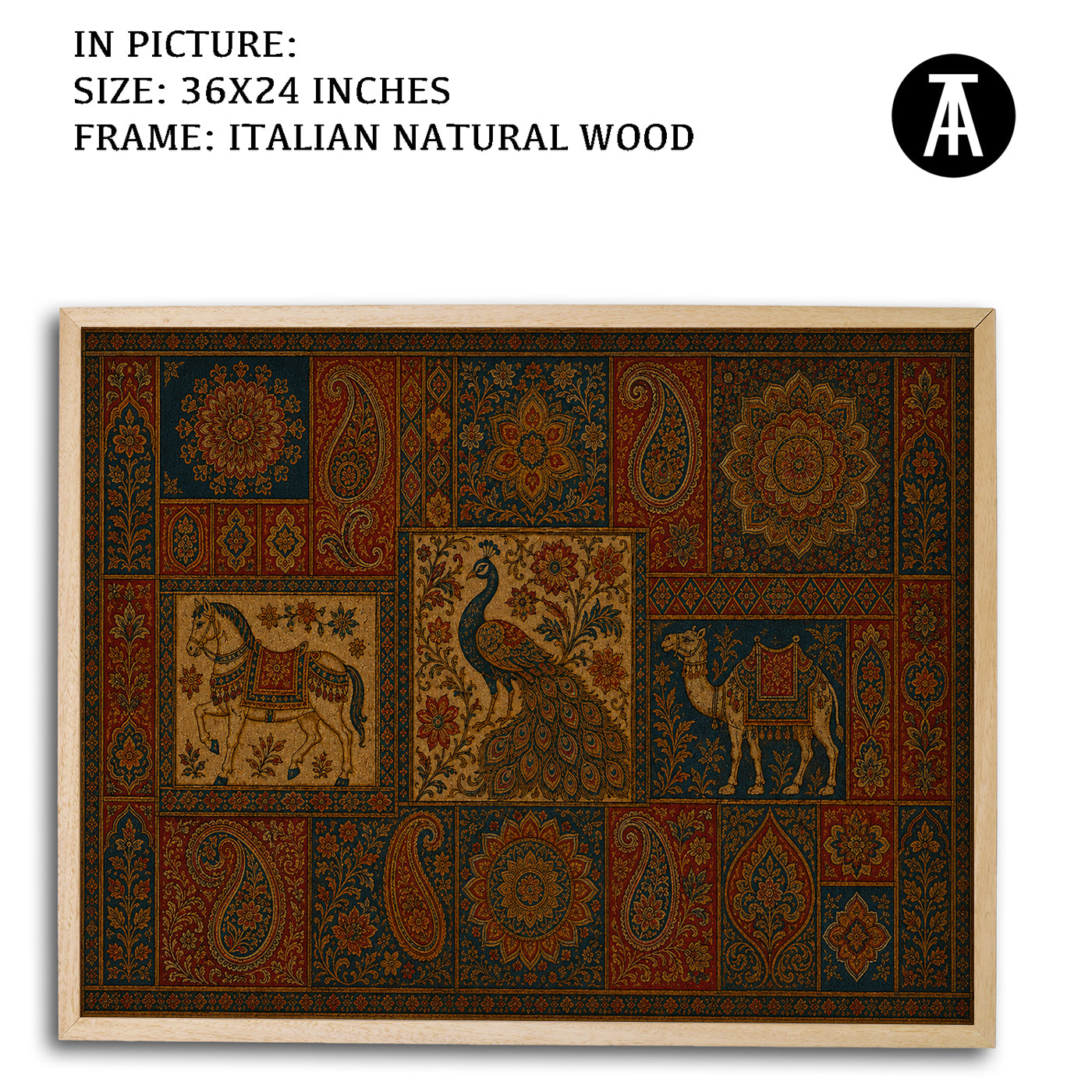 Artwork in Natural Wood Frame