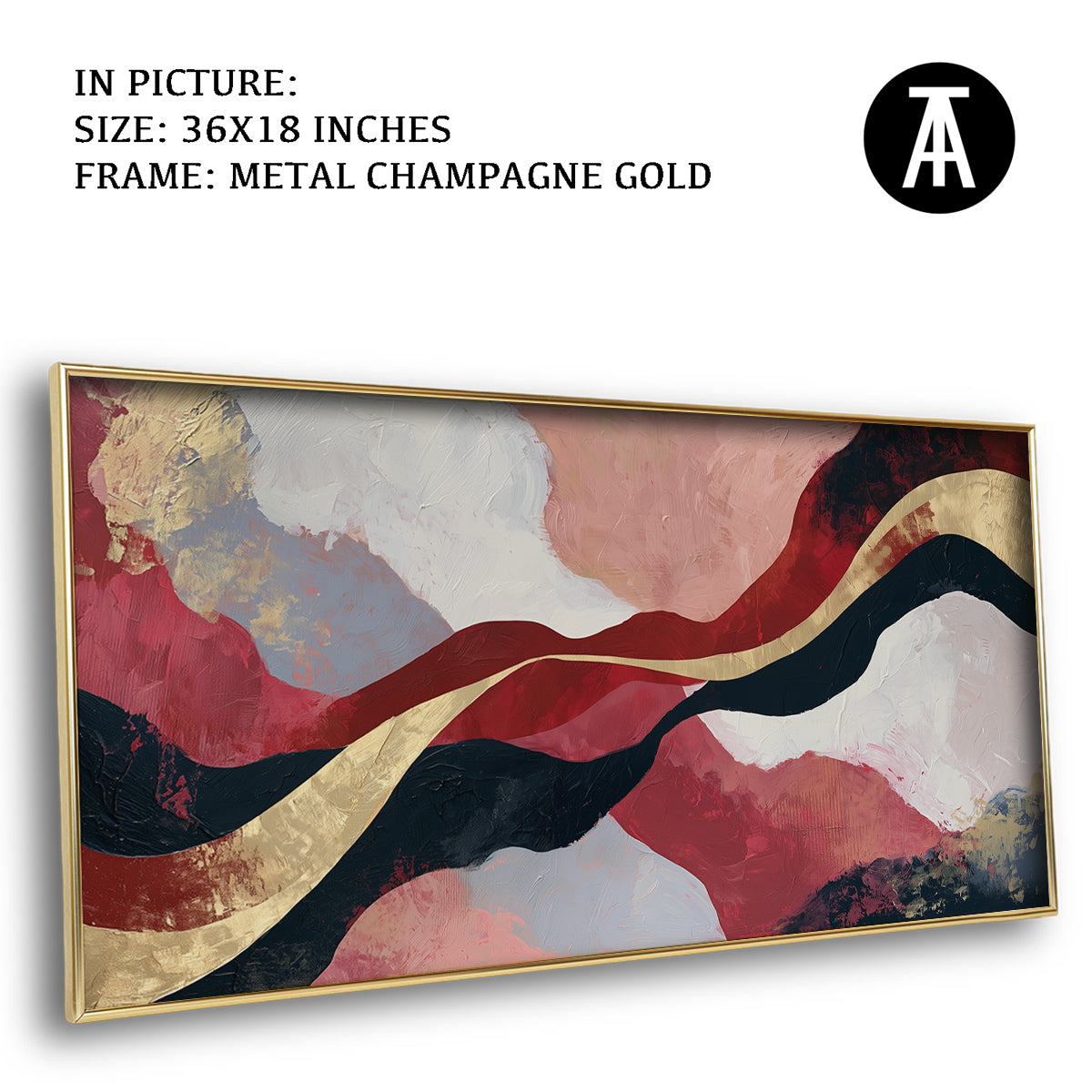 Artwork in Metal Champagne Gold Frame