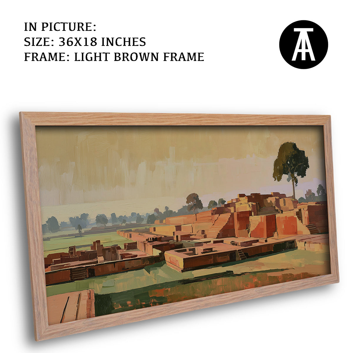 Artwork in Light Brown Frame