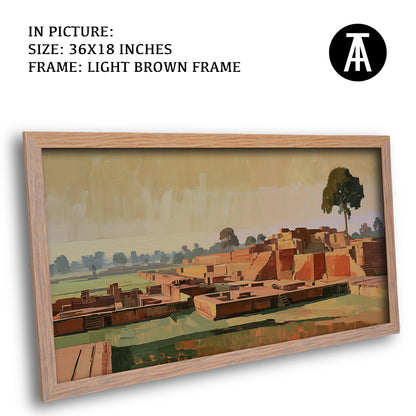 Artwork in Light Brown Frame