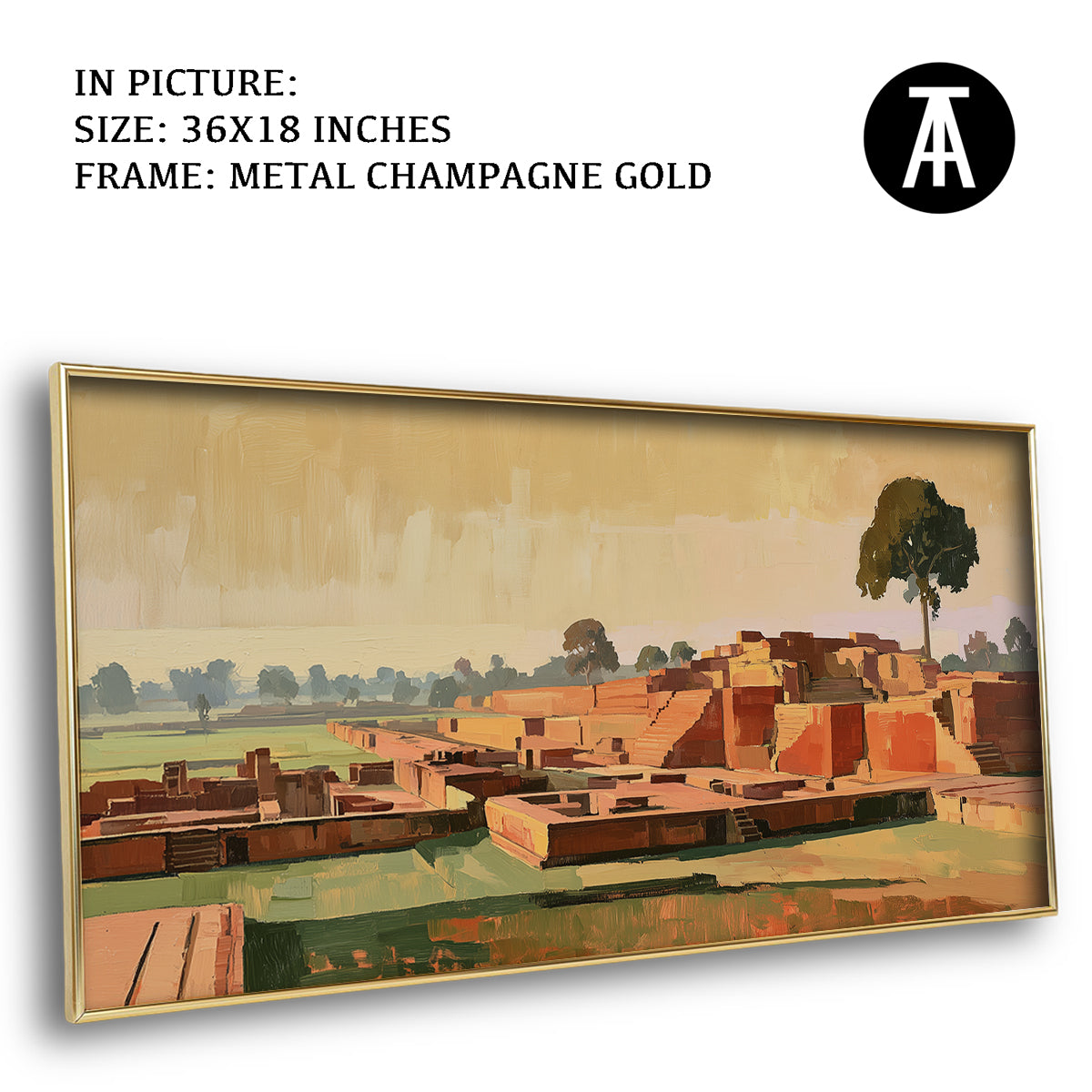 Artwork in Metal Champagne Gold Frame