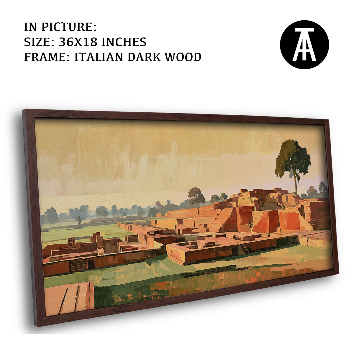 Artwork in Dark Wood Frame
