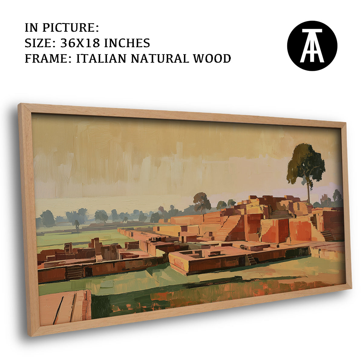 Artwork in Natural Wood Frame