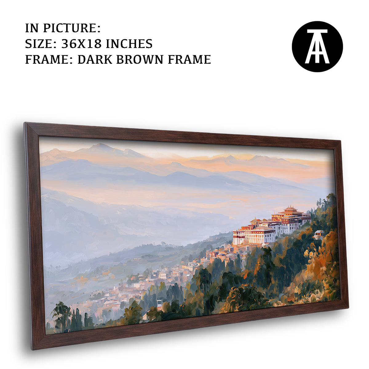 Artwork in Dark Brown Frame