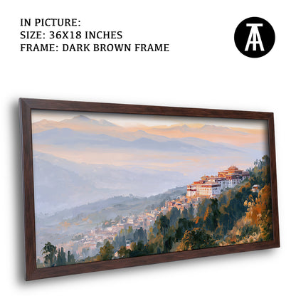 Artwork in Dark Brown Frame