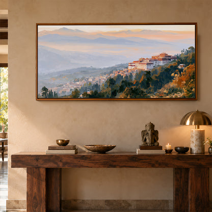 Panoramic Indian Painting in a Lifestyle Setting