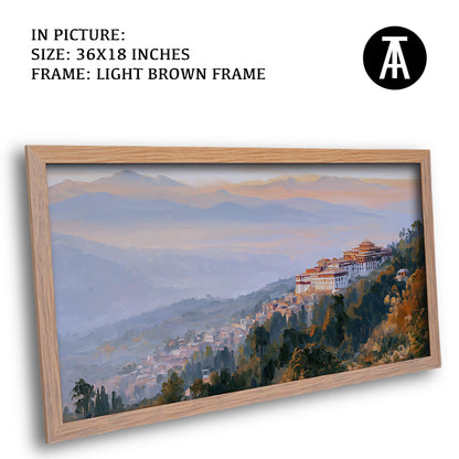 Artwork in Light Brown Frame