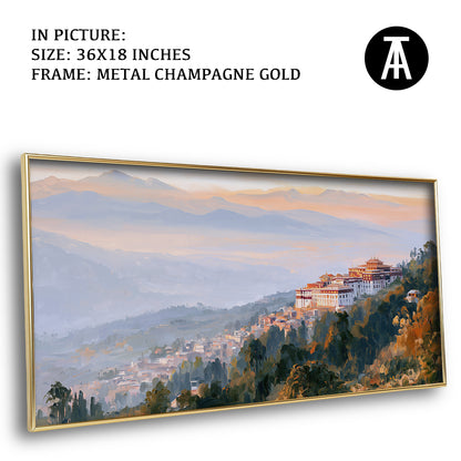 Artwork in Metal Champagne Gold Frame