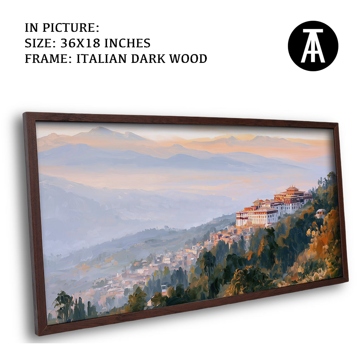 Artwork in Dark Wood Frame