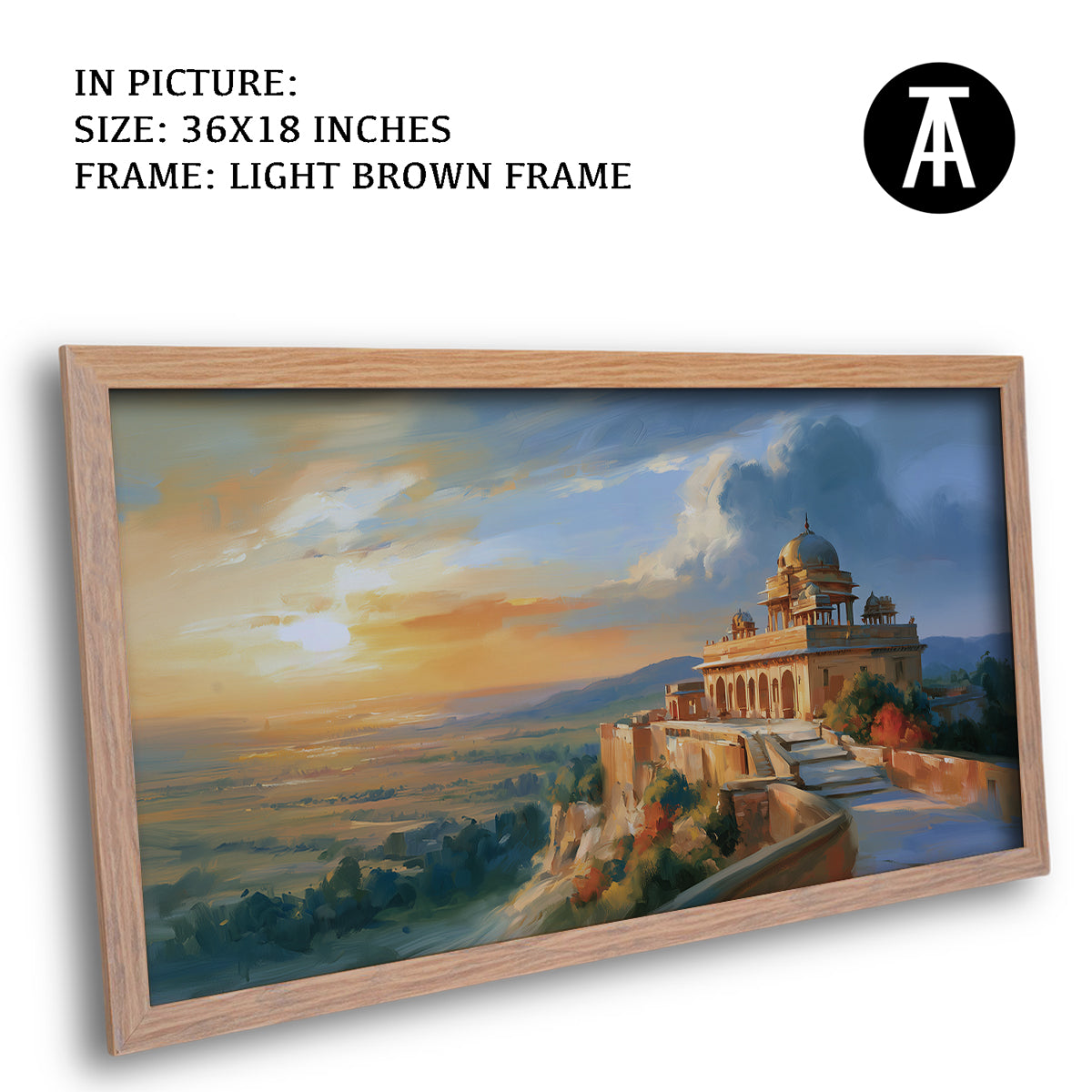 Artwork in Light Brown Frame
