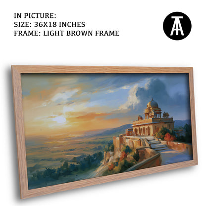 Artwork in Light Brown Frame