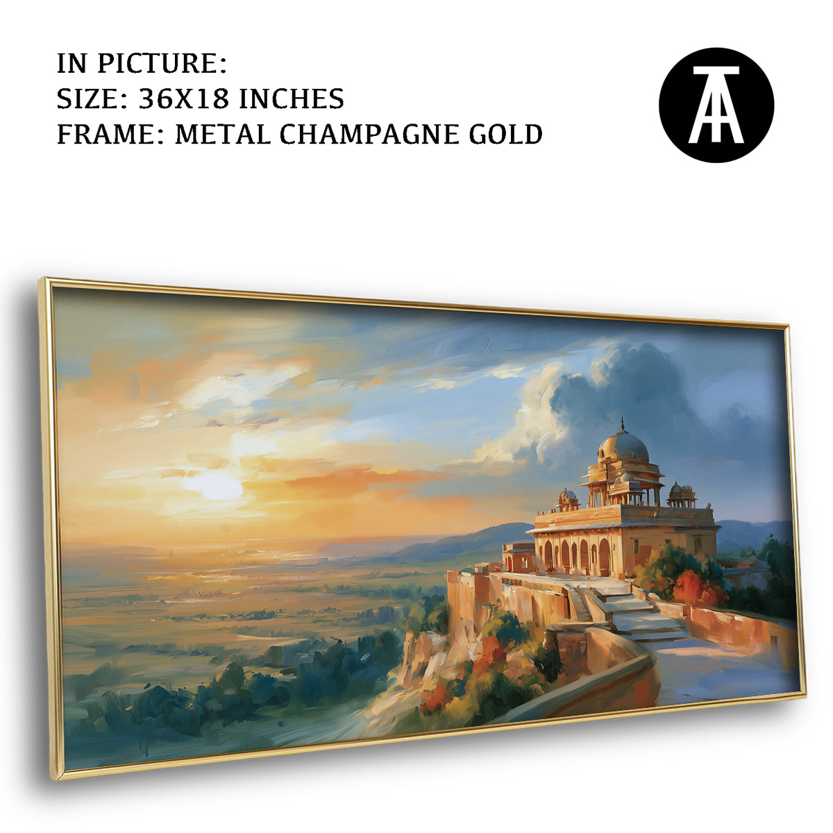 Artwork in Metal Champagne Gold Frame