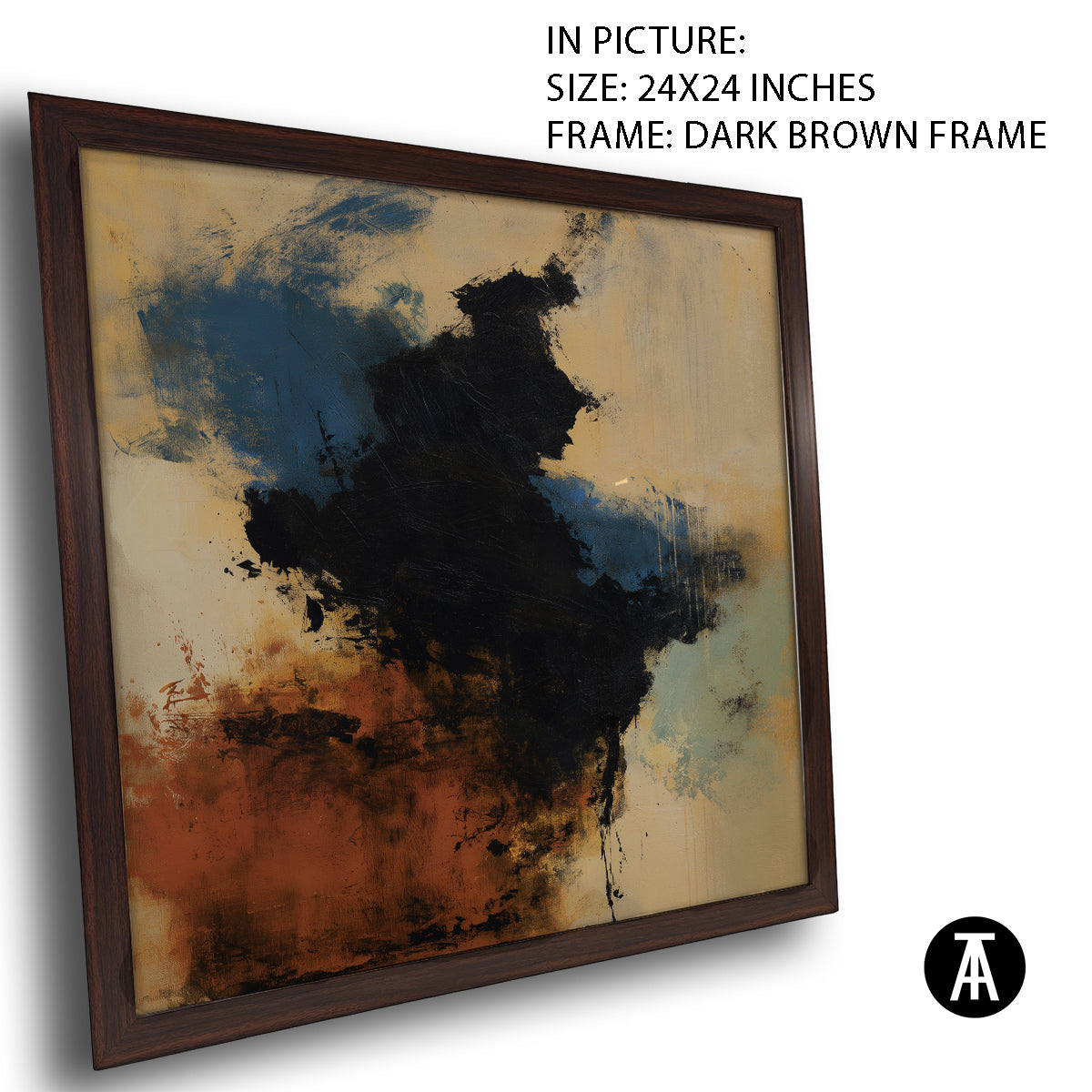 Artwork in Dark Brown Frame
