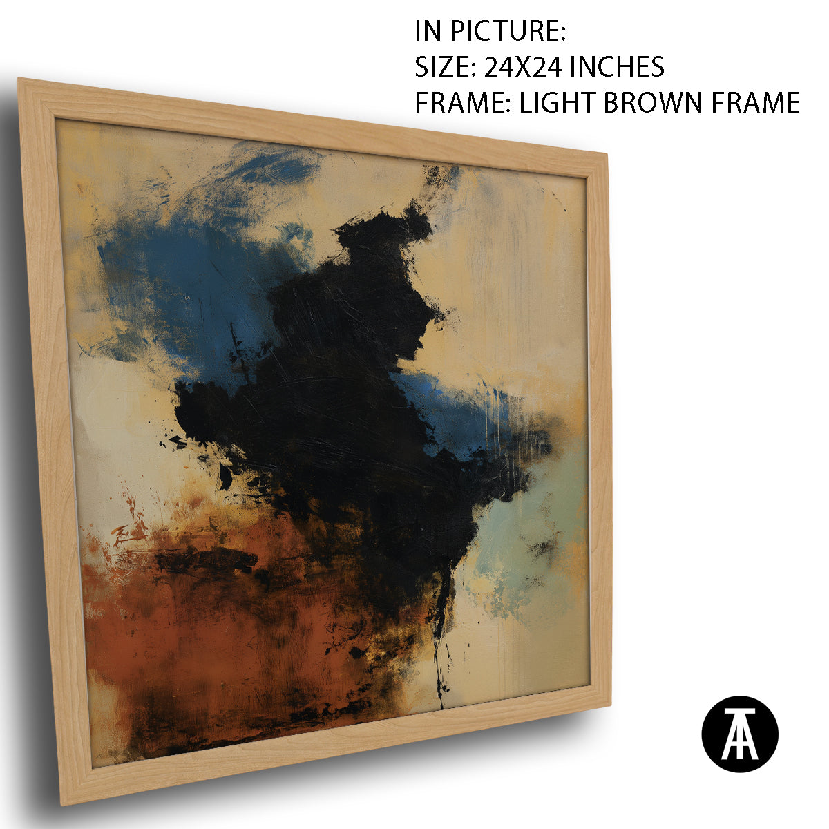 Artwork in Light Brown Frame