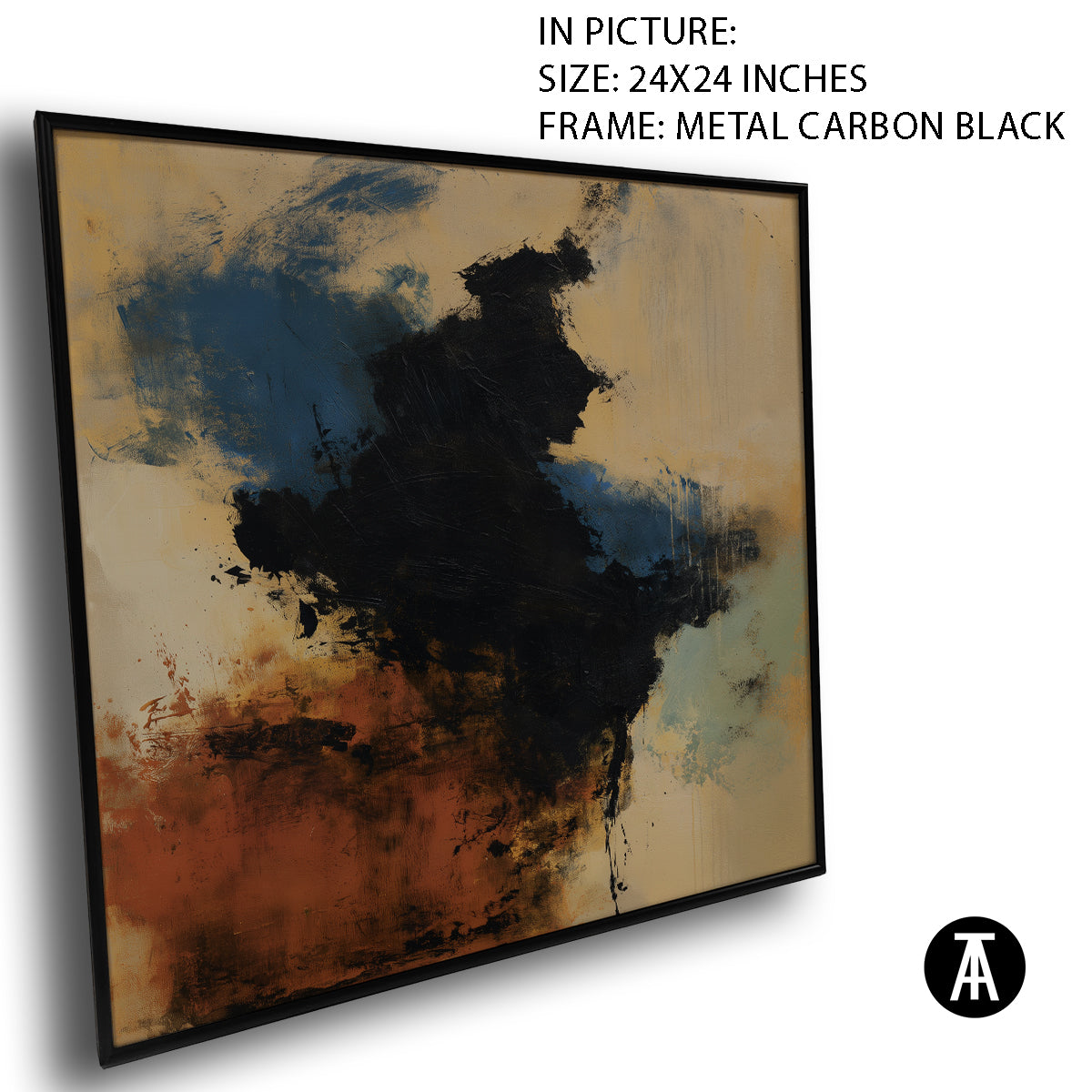 Artwork in Carbon Black Metal Frame