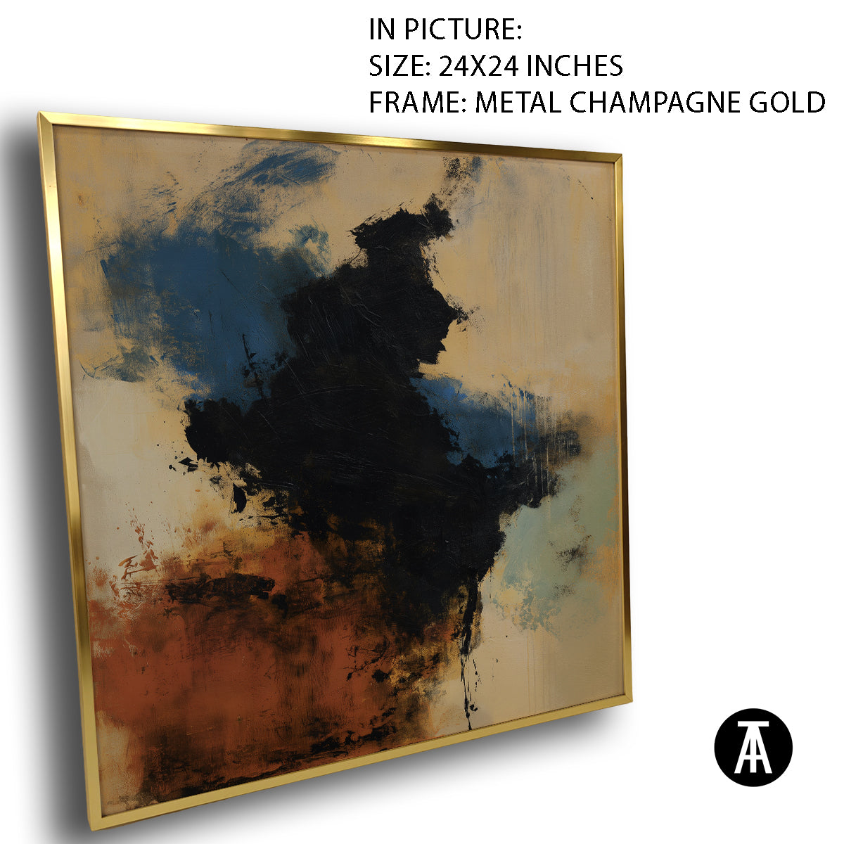 Artwork in Metal Champagne Gold Frame