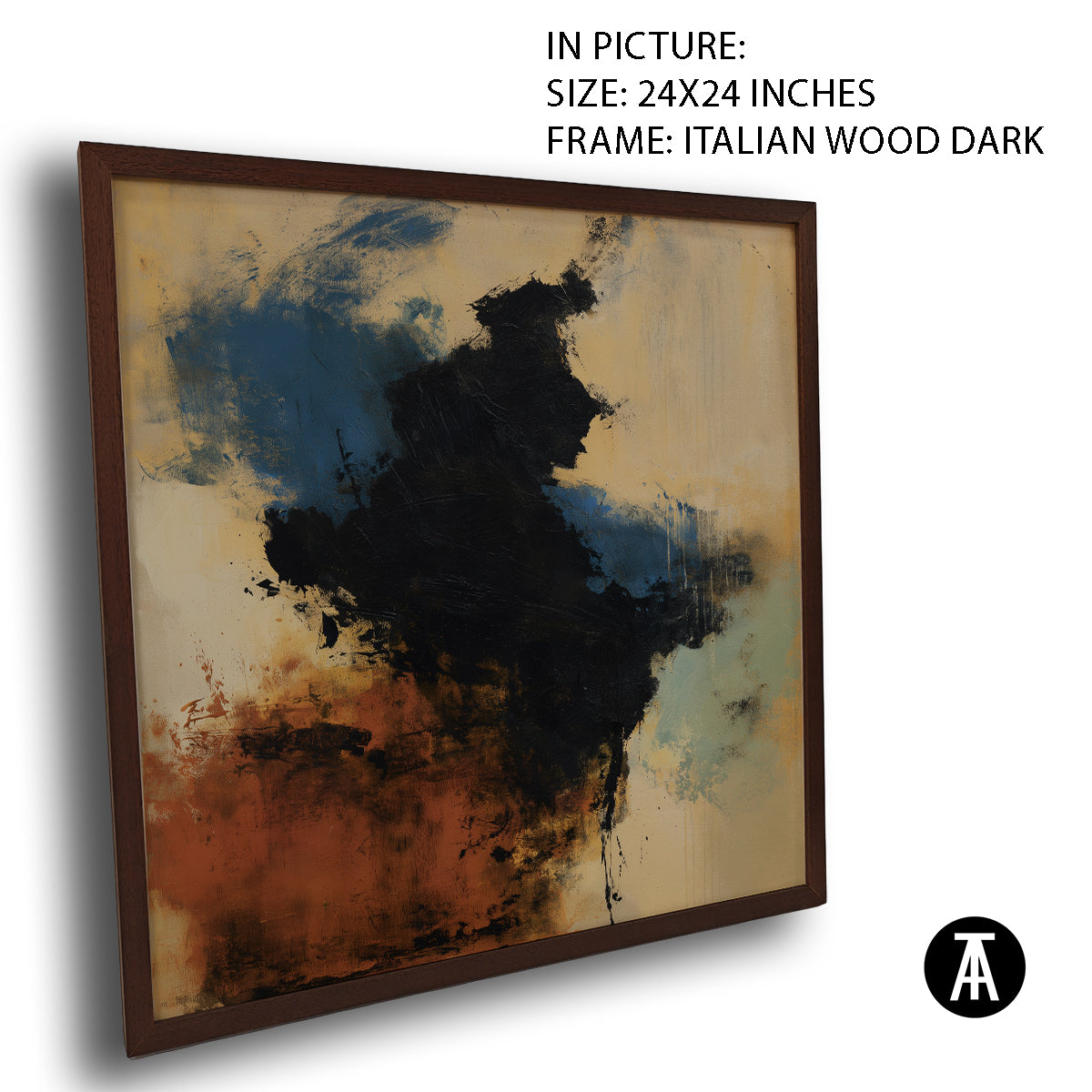 Artwork in Dark Wood Frame