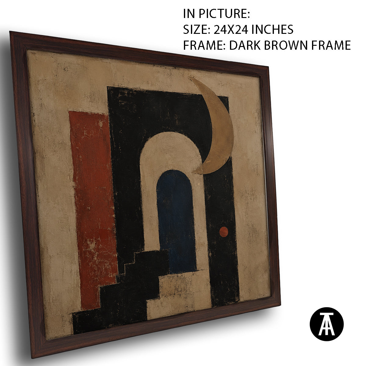 Artwork in Dark Brown Frame