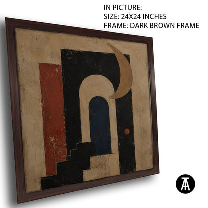 Artwork in Dark Brown Frame
