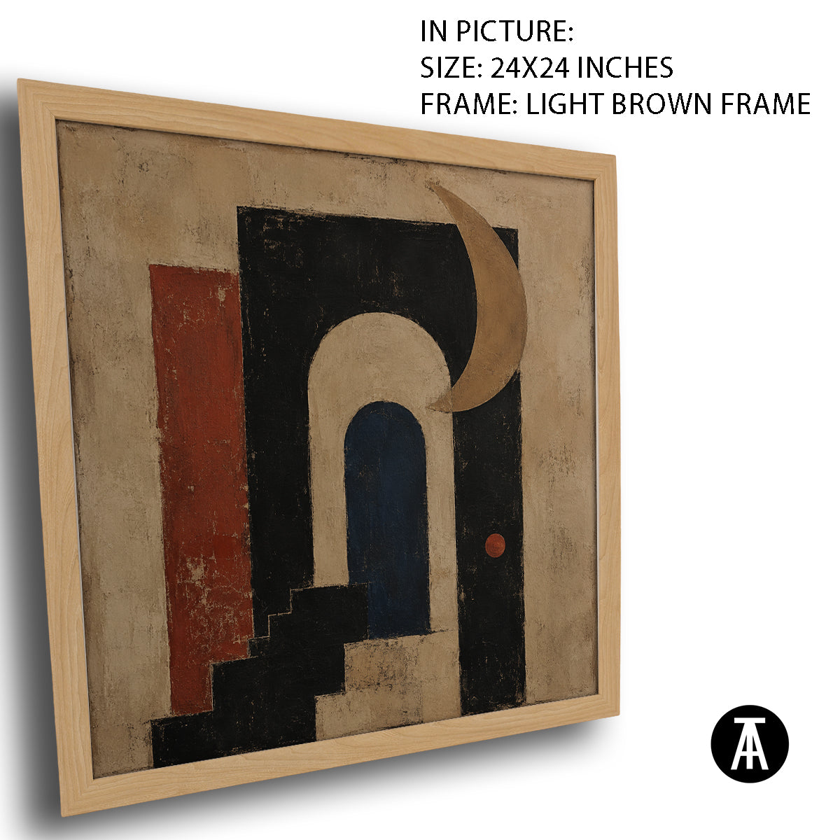Artwork in Light Brown Frame