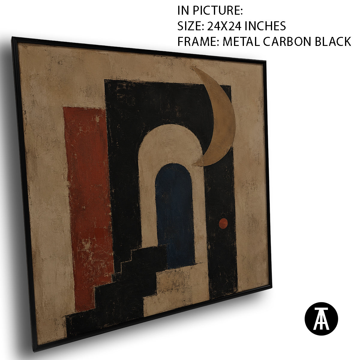 Artwork in Carbon Black Metal Frame