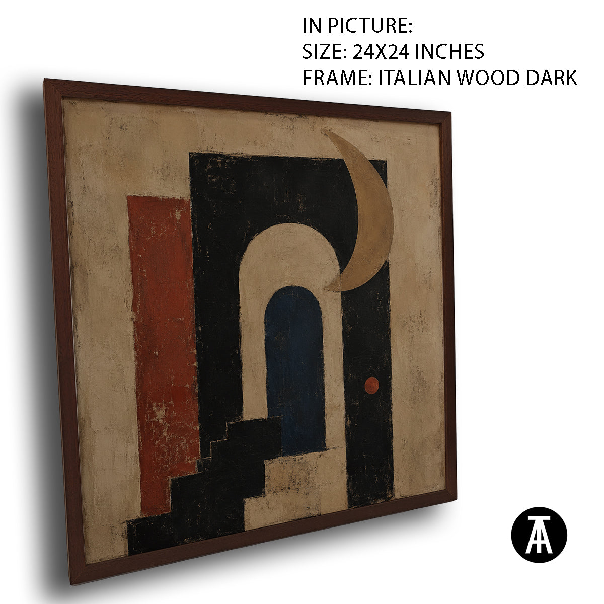 Artwork in Dark Wood Frame