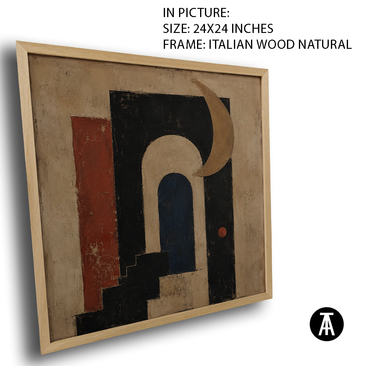 Artwork in Natural Wood Frame