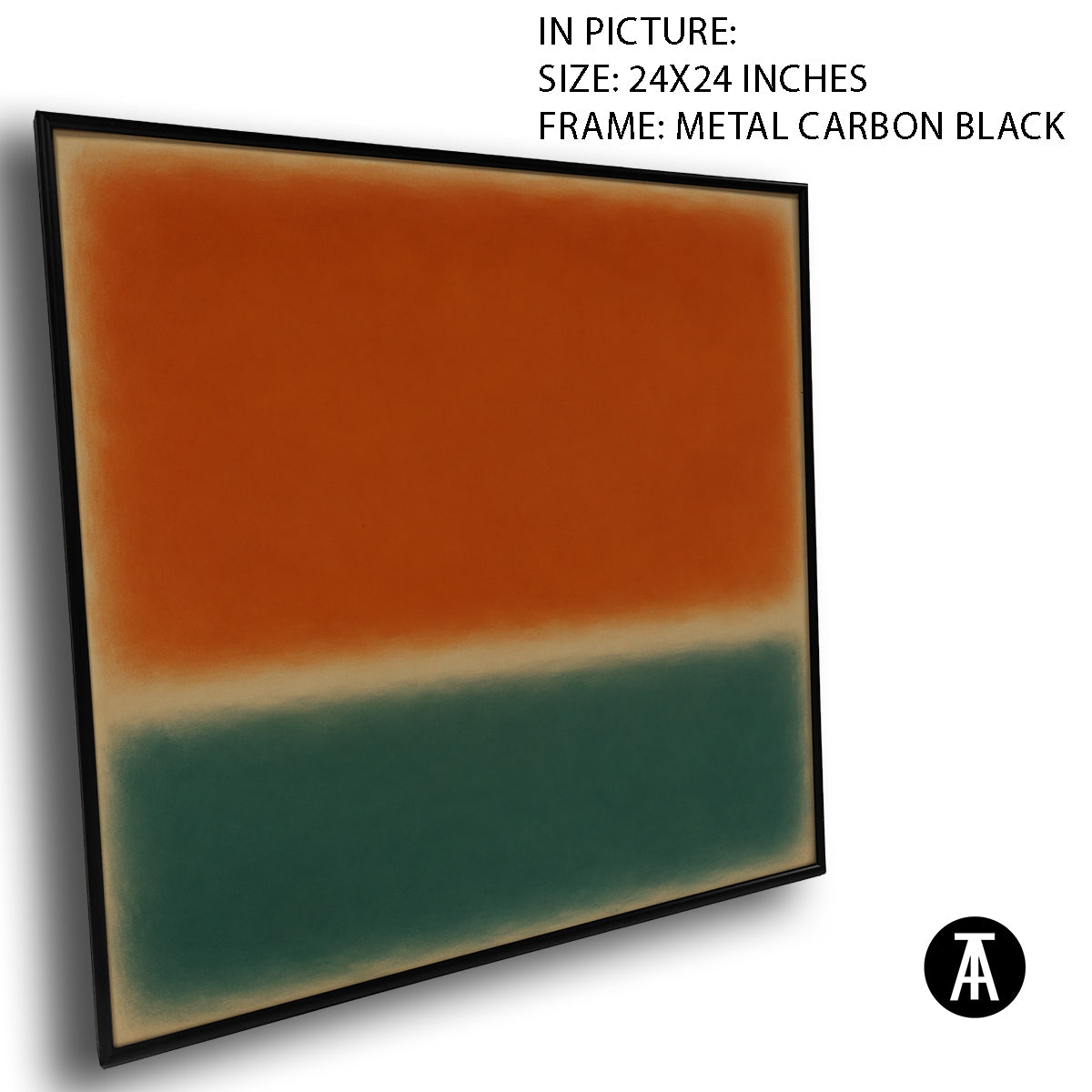 Artwork in Carbon Black Metal Frame