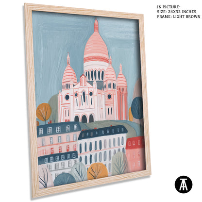 Artwork in Light Brown Frame