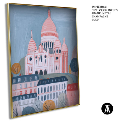 Artwork in Metal Champagne Gold Frame