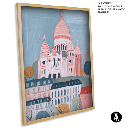 Artwork in Natural Wood Frame