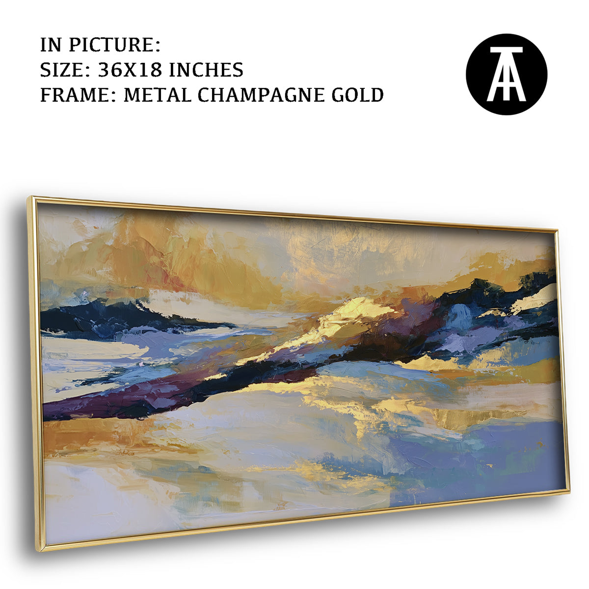 Artwork in Metal Champagne Gold Frame