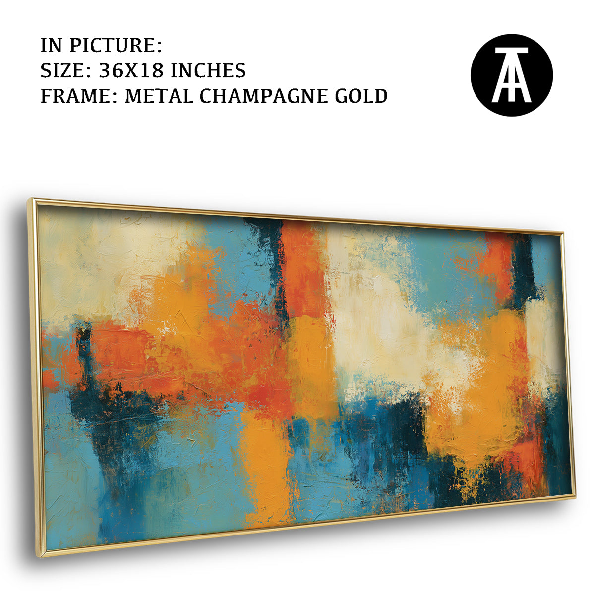 Artwork in Metal Champagne Gold Frame