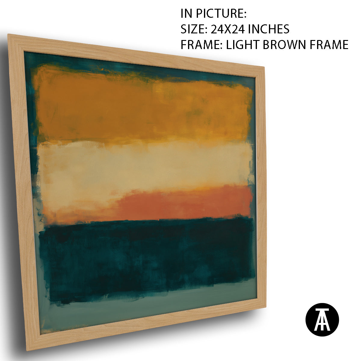 Artwork in Light Brown Frame