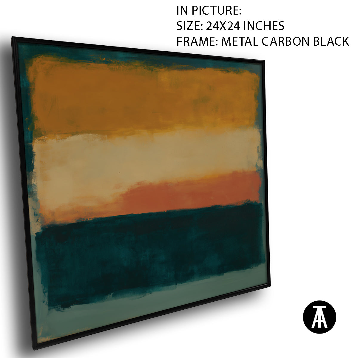 Artwork in Carbon Black Metal Frame