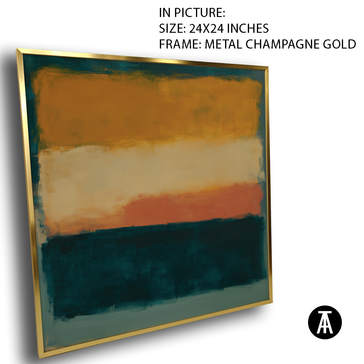 Artwork in Metal Champagne Gold Frame