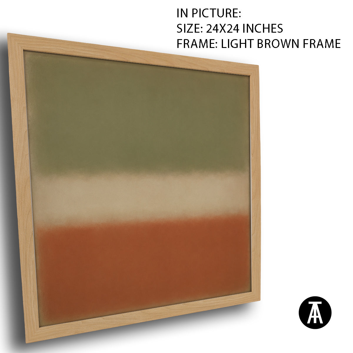 Artwork in Light Brown Frame