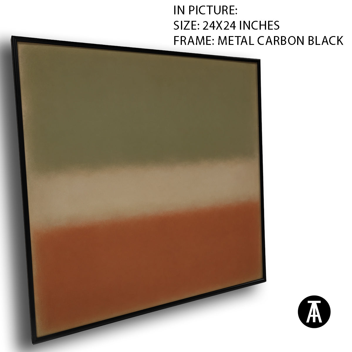 Artwork in Carbon Black Metal Frame