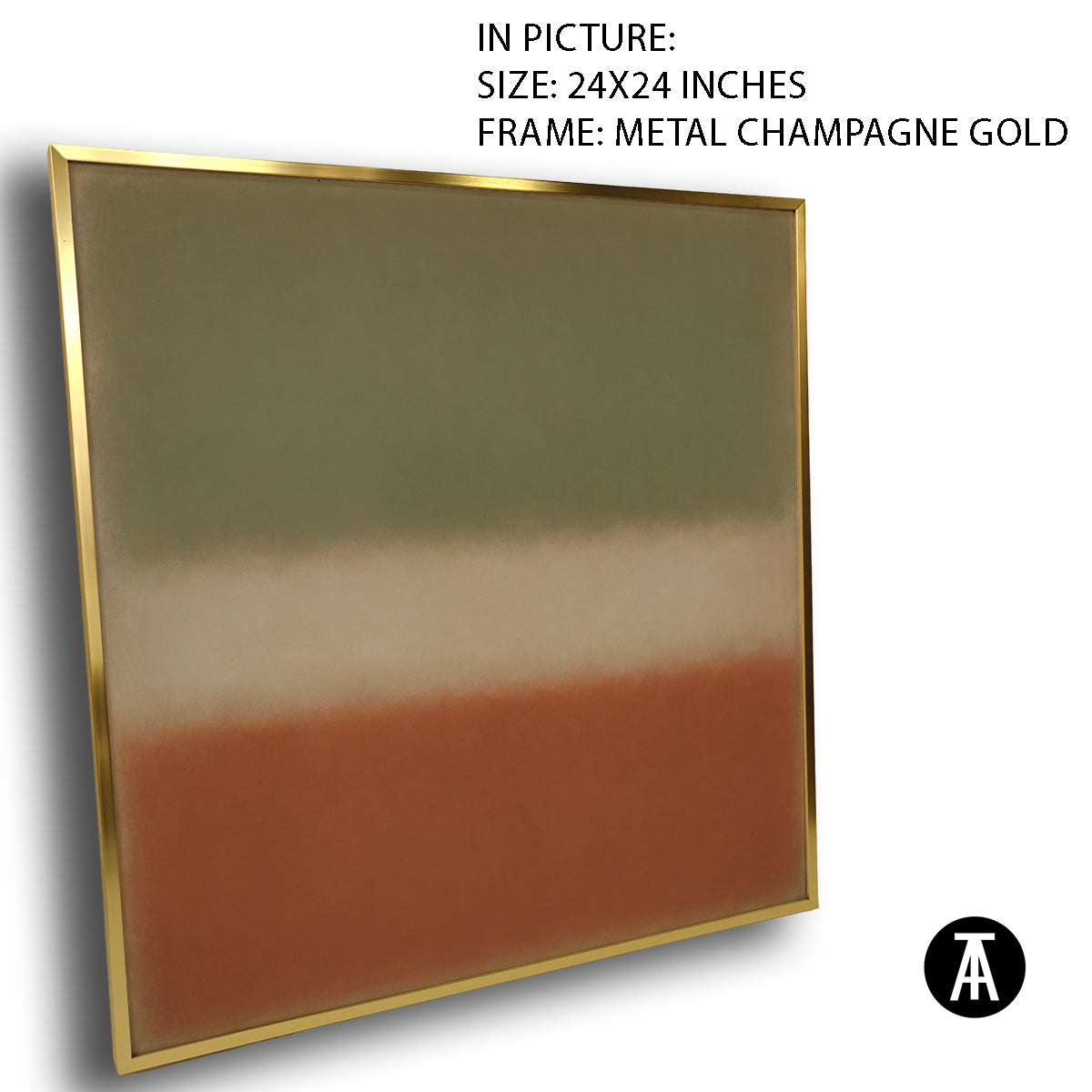 Artwork in Metal Champagne Gold Frame
