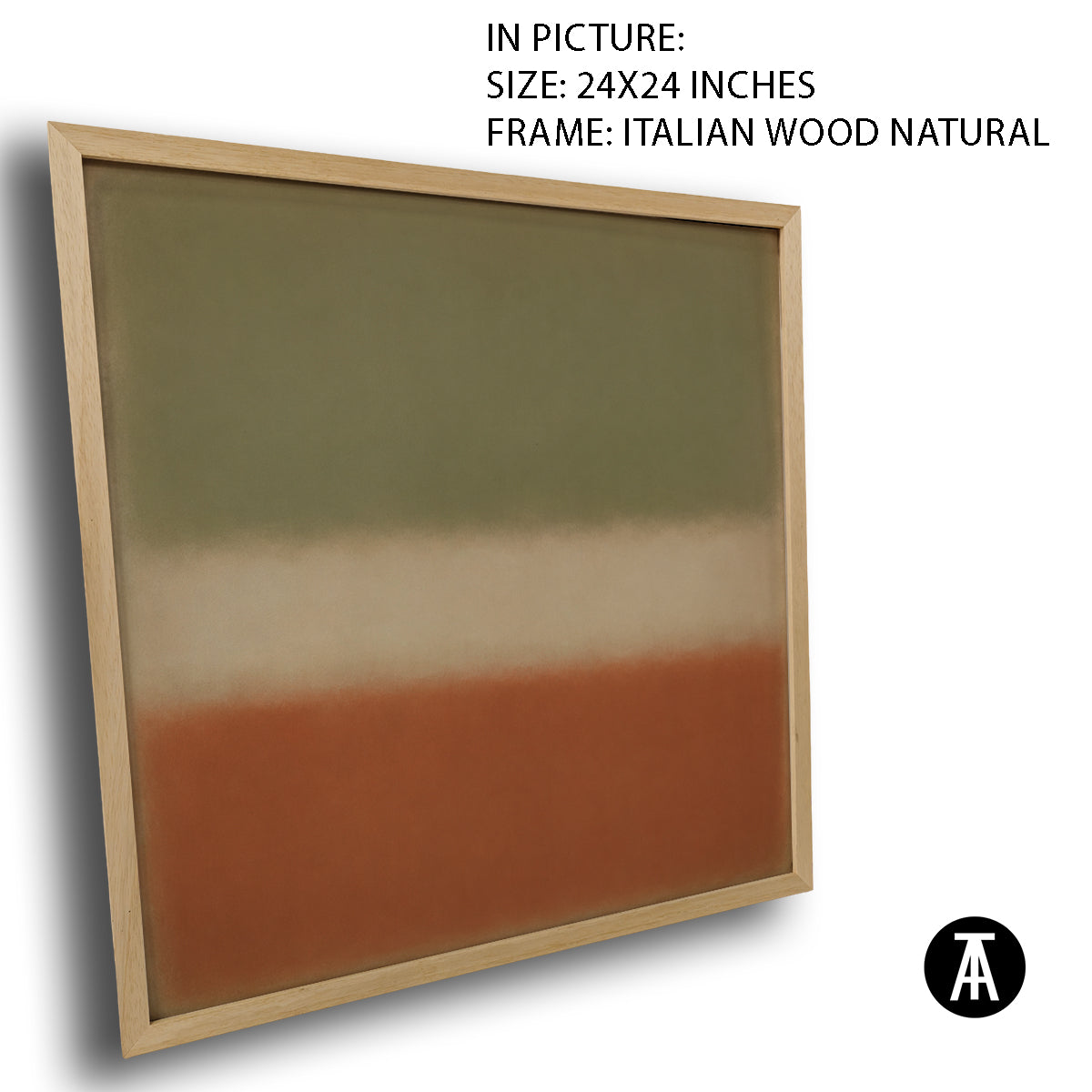 Artwork in Natural Wood Frame