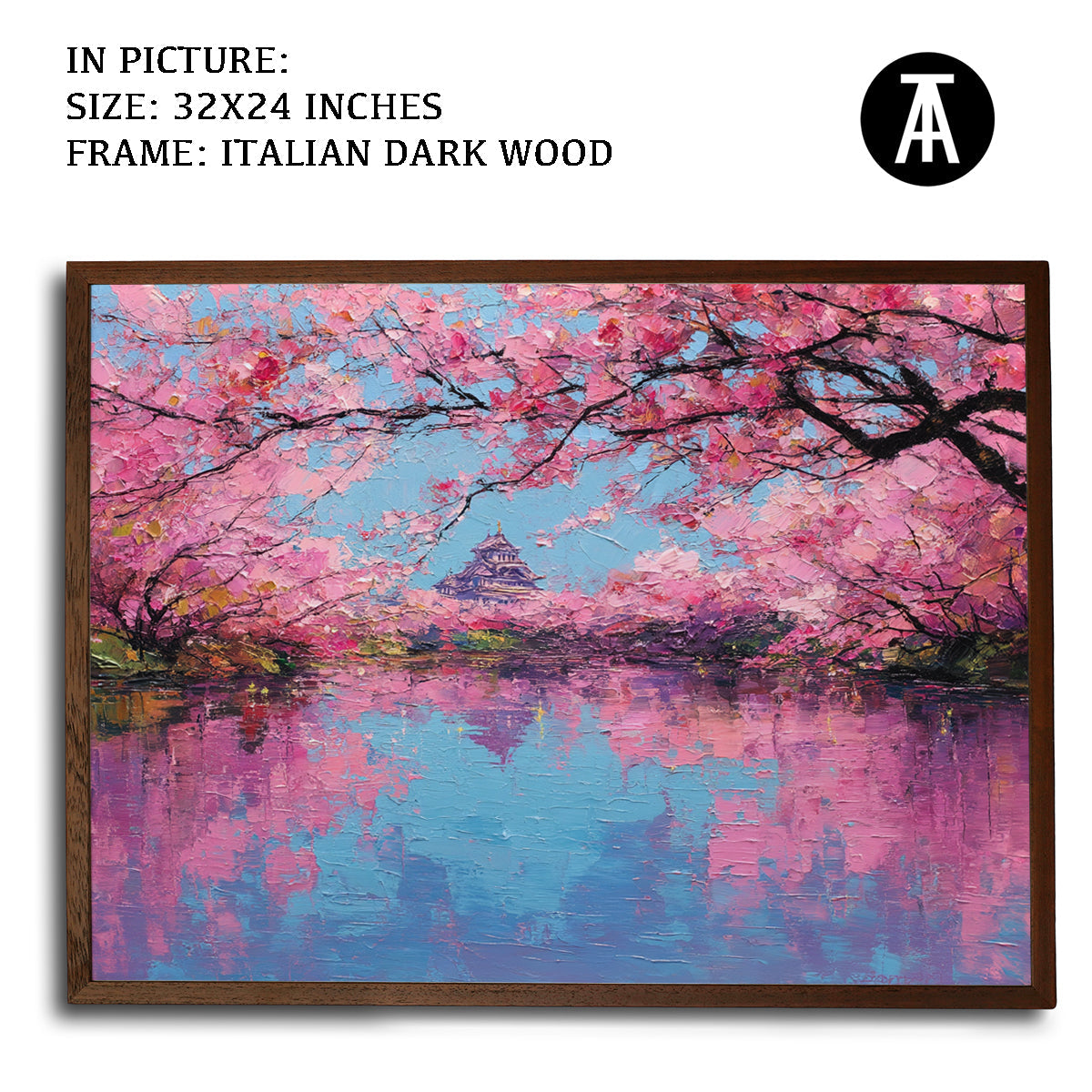 Artwork in Dark Wood Frame