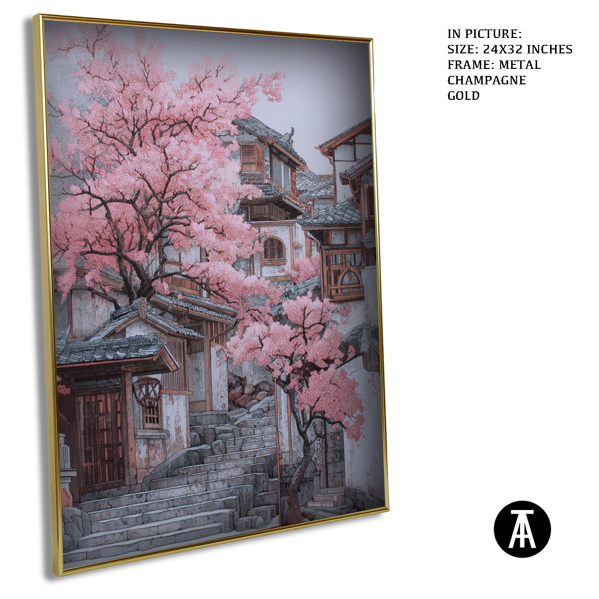 Artwork in Light Brown Frame