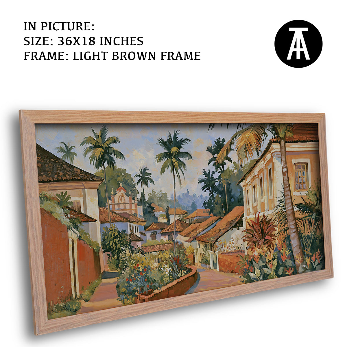 Artwork in Light Brown Frame